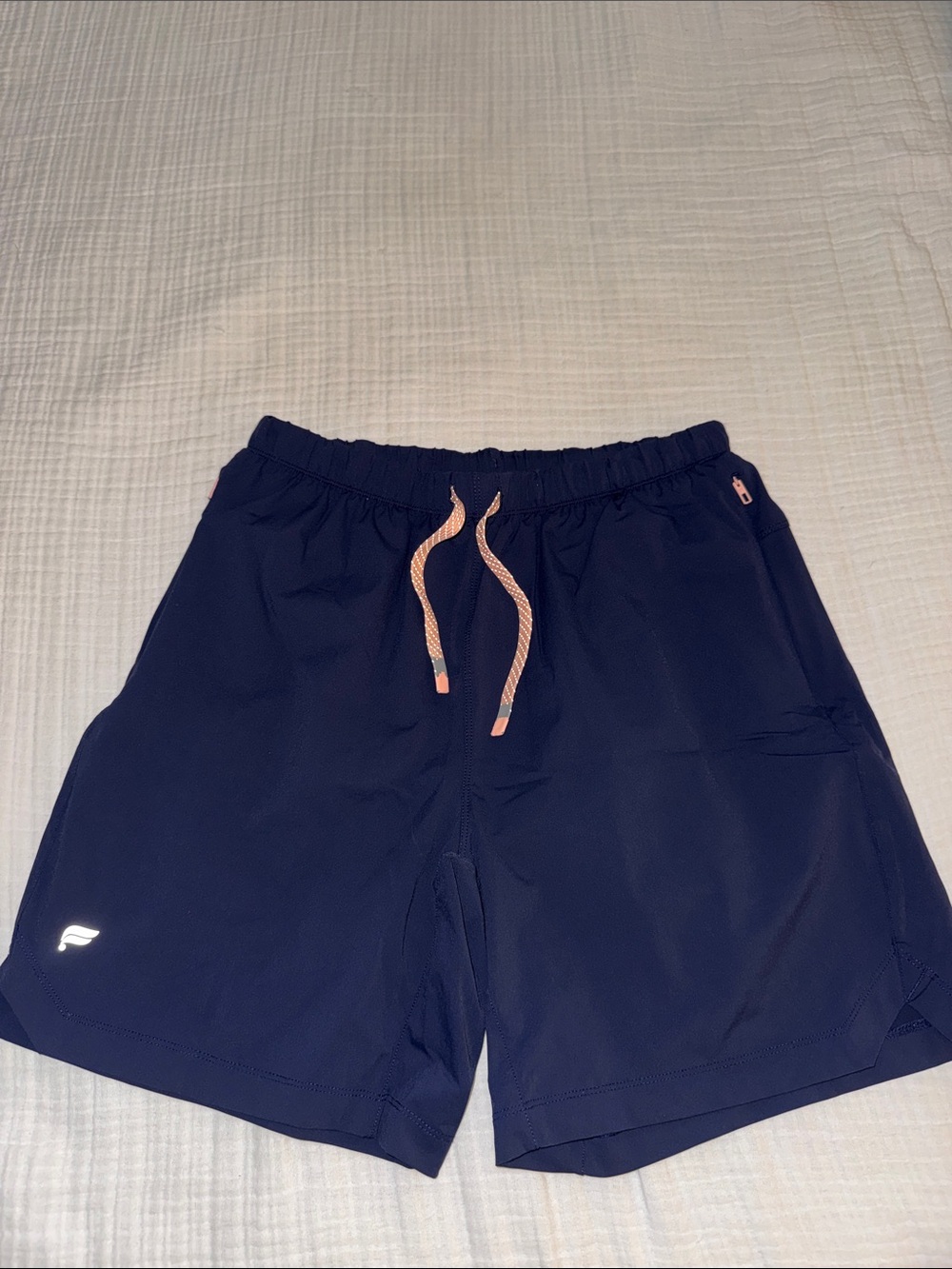 Fabletics Men's Navy Shorts with Pink Drawstring